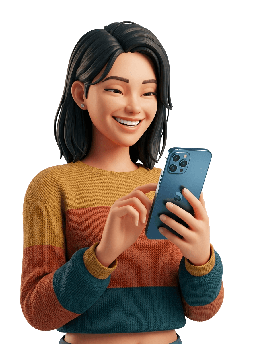 Cliente usando celular