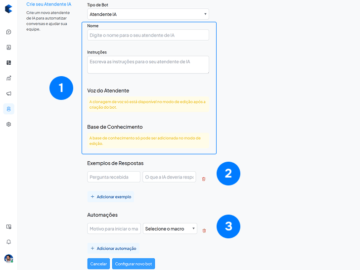 Painel para treinamento de IA